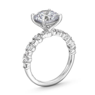 A. Jaffe Alternating Oval and Round Diamond Engagement Setting In Platinum