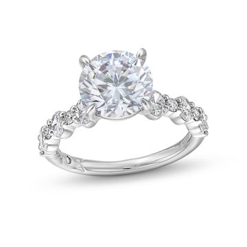 A. Jaffe Alternating Oval and Round Diamond Engagement Setting In Platinum