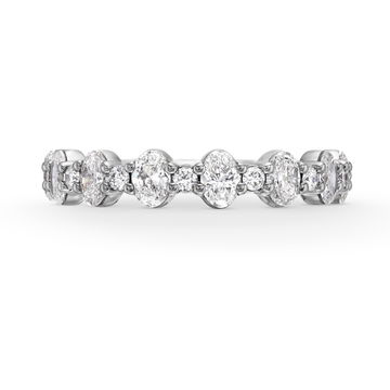 A. Jaffe Alternating Oval and Round Diamond Wedding Band In Platinum