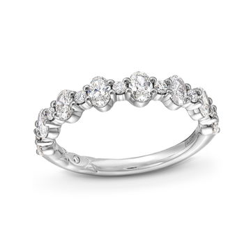 A. Jaffe Alternating Oval and Round Diamond Wedding Band In Platinum