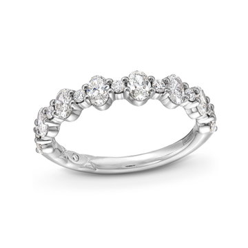 A. Jaffe Alternating Oval and Round Diamond Wedding Band In Platinum