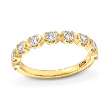 A. Jaffe Half Bezel Diamond Wedding Band In Yellow Gold 14K