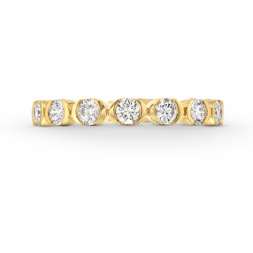 A. Jaffe Half Bezel Diamond Wedding Band In Yellow Gold 14K