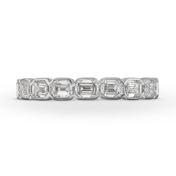 A. Jaffe Emerald Diamond Bezel Wedding Band In Yellow Gold 14K