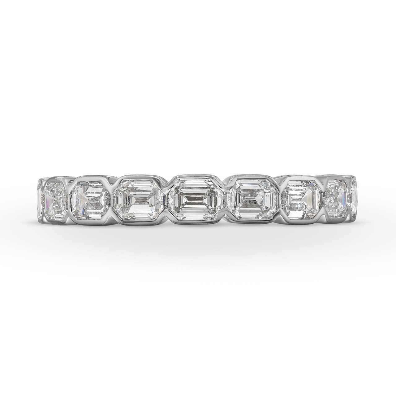 A. Jaffe Emerald Diamond Bezel Wedding Band 0