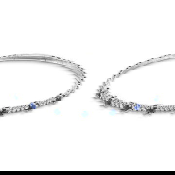 Sapphire and Diamond Flexible Bangle Bracelet