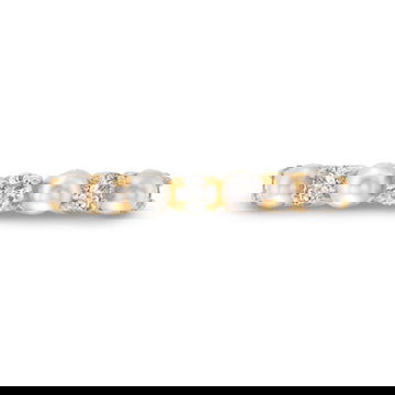 Alternating Pearl & Diamond Ring