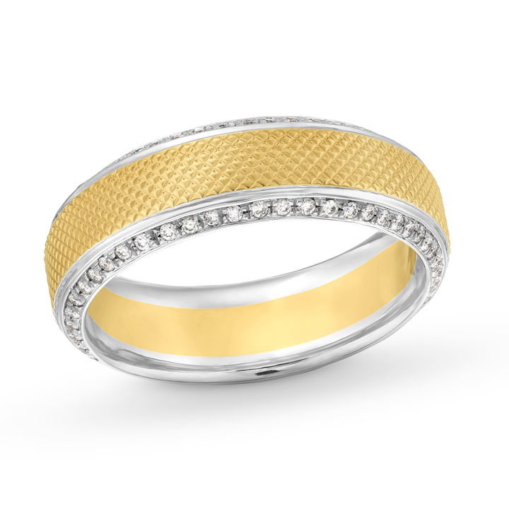 Verragio Textured Diamond Edge Wedding Band