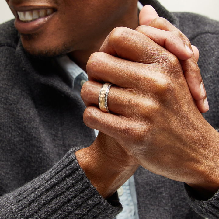 Verragio Textured Diamond Edge Wedding Band