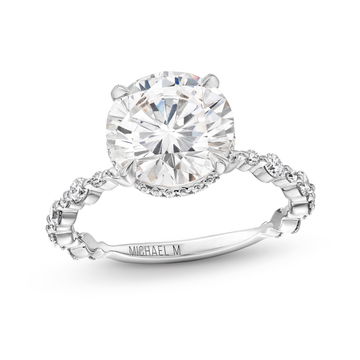Michael M. Crown Alternating Single Prong Engagement Setting In White Gold 18K