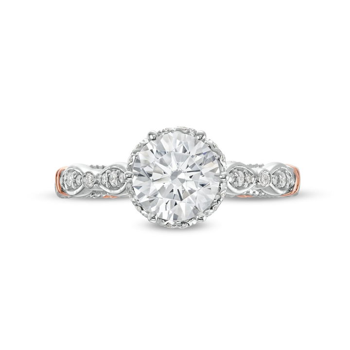Rose Gold/white Gold 14K Verragio Parisian Six Prong Tiara Engagement Setting