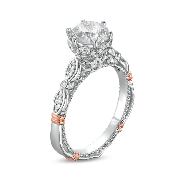 Rose Gold/white Gold 14K Verragio Parisian Six Prong Tiara Engagement Setting
