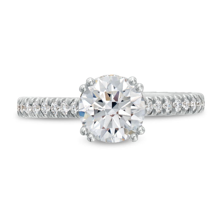 White Gold 14K Verragio Renaissance Hidden Halo 3/4 Way Engagement Setting