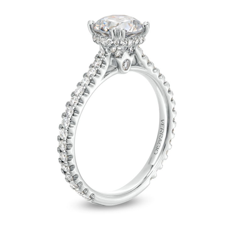 White Gold 14K Verragio Renaissance Hidden Halo 3/4 Way Engagement Setting