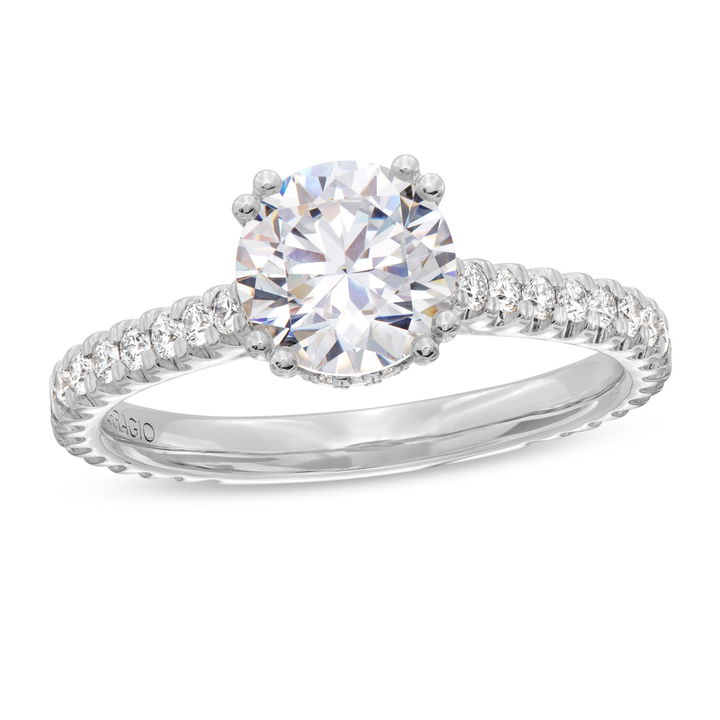 White Gold 14K Verragio Renaissance Hidden Halo 3/4 Way Engagement Setting