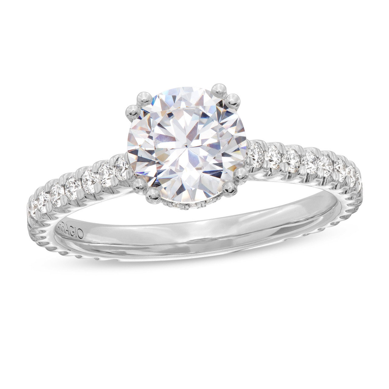 Verragio Renaissance Hidden Halo 3/4 Way Engagement Setting In White Gold 14K 2