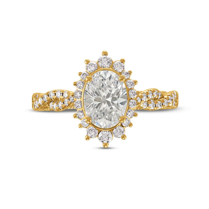 Yellow Gold 14K Verragio Renaissance Graduated Halo Twist Engagement Setting