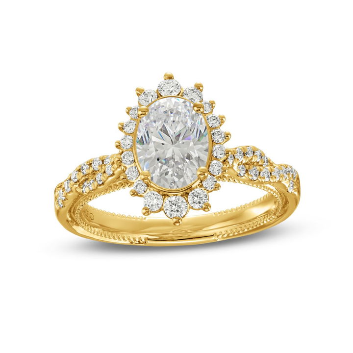 Yellow Gold 14K Verragio Renaissance Graduated Halo Twist Engagement Setting