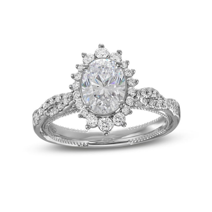 White Gold 14K Verragio Renaissance Graduated Halo Twist Engagement Setting
