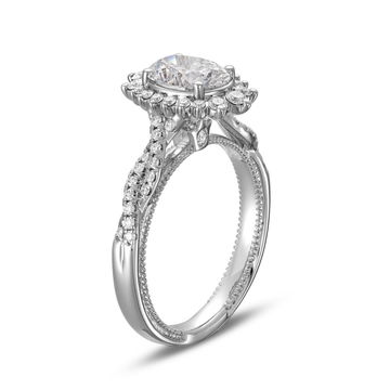Verragio Renaissance Graduated Halo Twist Engagement Setting In White Gold 14K