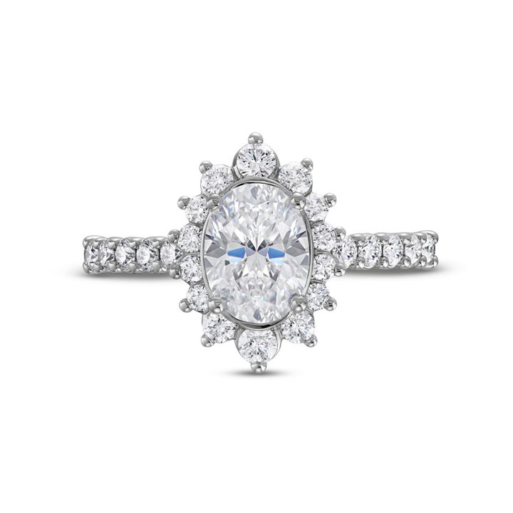 Verragio Renaissance Graduated Diamond Halo Engagement Setting In White Gold 14K
