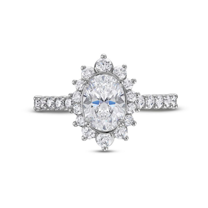 Verragio Renaissance Graduated Diamond Halo Engagement Setting In White Gold 14K