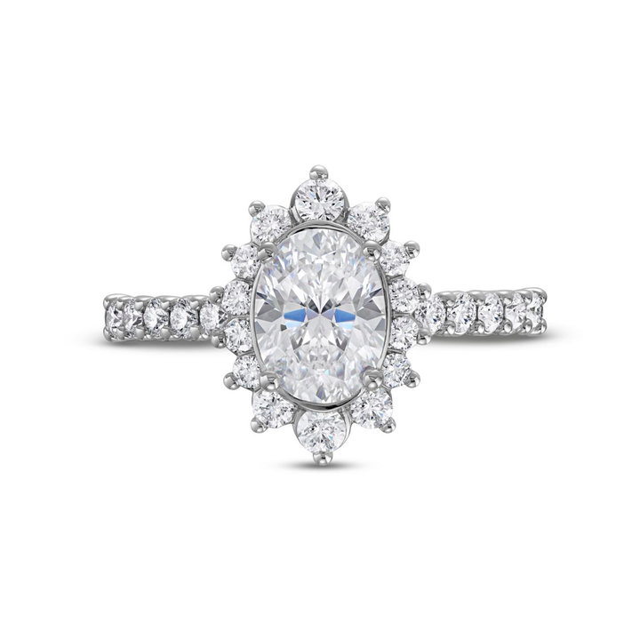 Verragio Renaissance Graduated Diamond Halo Engagement Setting In White Gold 14K