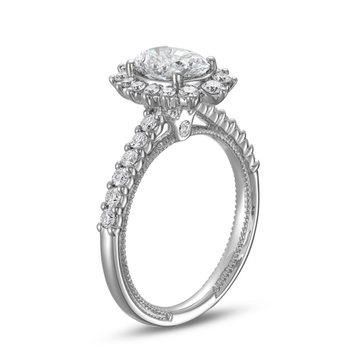 Verragio Renaissance Graduated Diamond Halo Engagement Setting In White Gold 14K