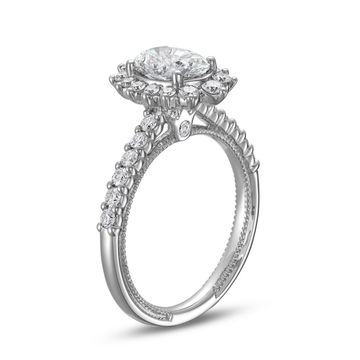 Verragio Renaissance Graduated Diamond Halo Engagement Setting In White Gold 14K