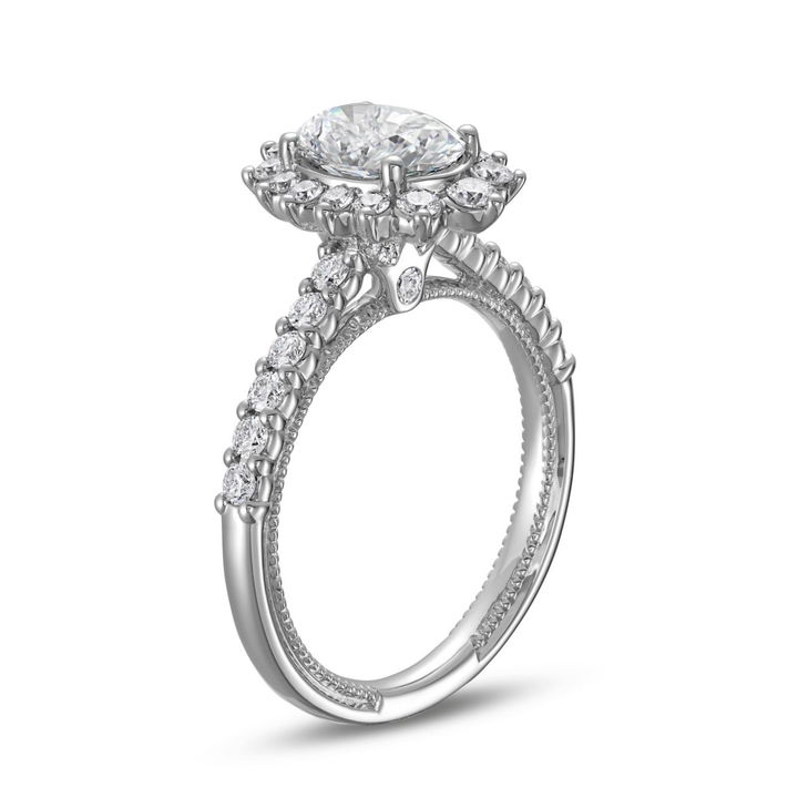 Verragio Renaissance Graduated Diamond Halo Engagement Setting In White Gold 14K