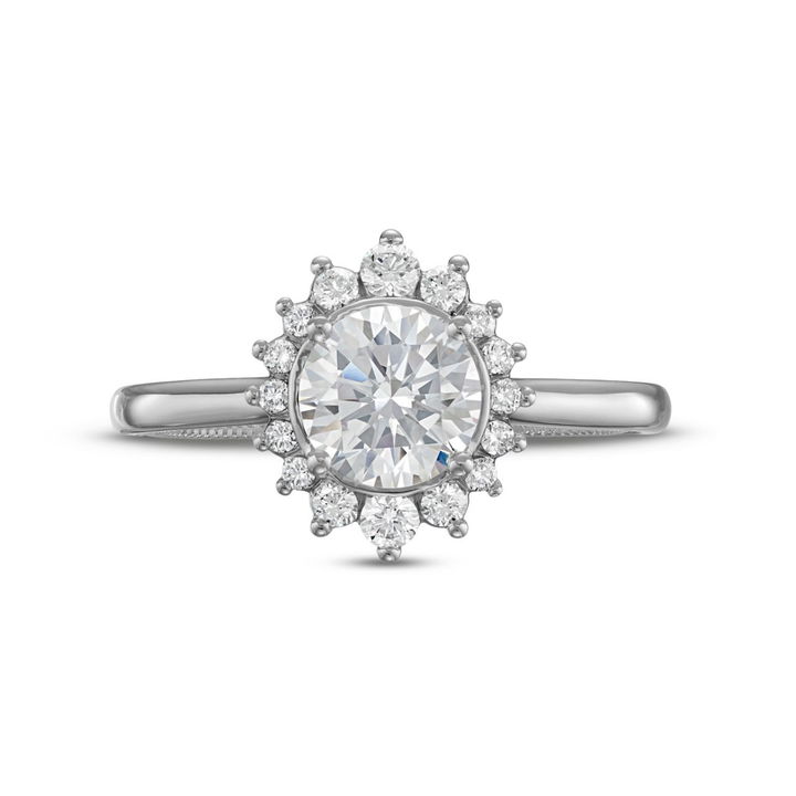 White Gold 14K Verragio Renaissance Graduated Halo Solitaire Engagement Setting