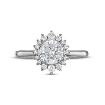 Verragio Renaissance Graduated Halo Solitaire Engagement Setting In White Gold 14K