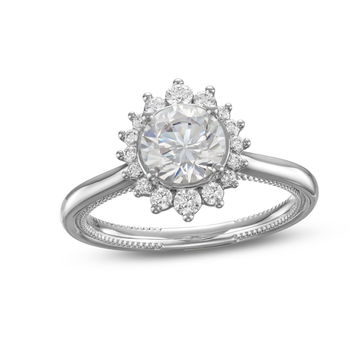 Verragio Renaissance Graduated Halo Solitaire Engagement Setting In White Gold 14K