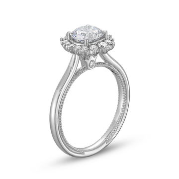 Verragio Renaissance Graduated Halo Solitaire Engagement Setting In White Gold 14K