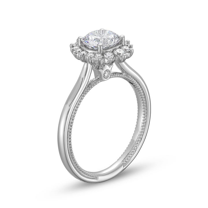 White Gold 14K Verragio Renaissance Graduated Halo Solitaire Engagement Setting