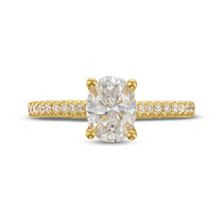 Yellow Gold 14K Verragio Renaissance Hidden Halo Cathedral Engagement Setting
