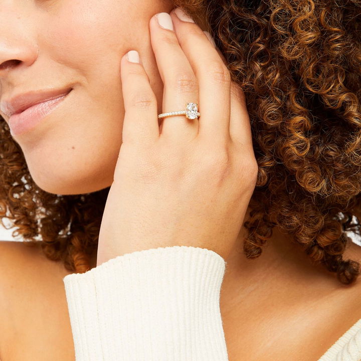Yellow Gold 14K Verragio Renaissance Hidden Halo Cathedral Engagement Setting