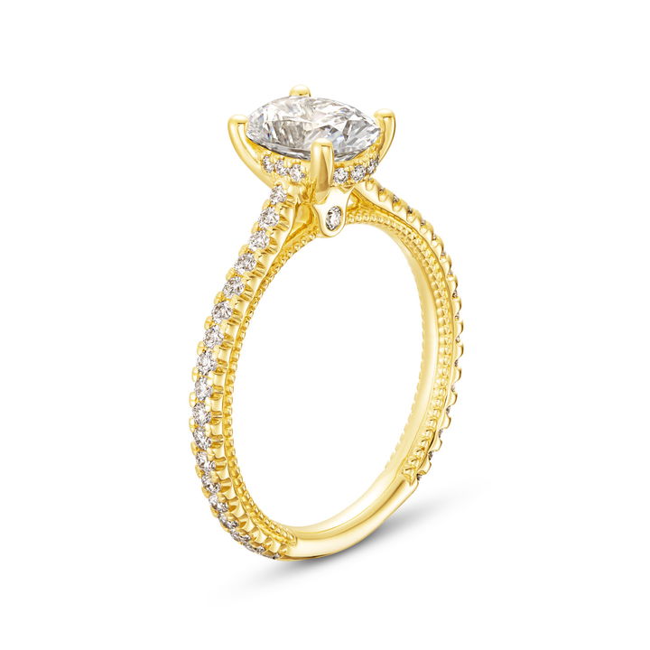 Verragio Renaissance Hidden Halo Cathedral Engagement Setting In Yellow Gold 14K