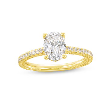 Verragio Renaissance Hidden Halo Cathedral Engagement Setting In Yellow Gold 14K