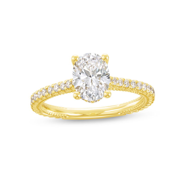 Verragio Renaissance Hidden Halo Cathedral Engagement Setting In Yellow Gold 14K