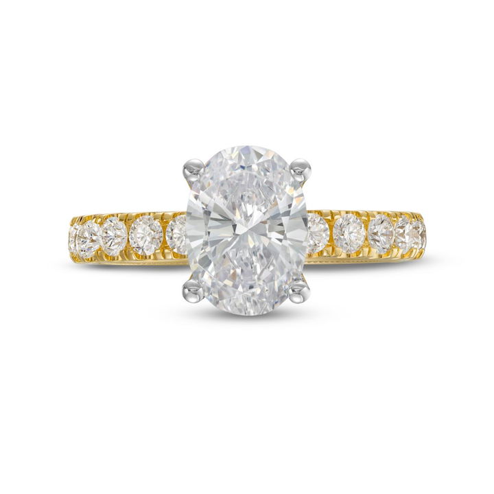 White And Yellow Gold 14K Verragio Tradition Hidden Halo Engagement Setting