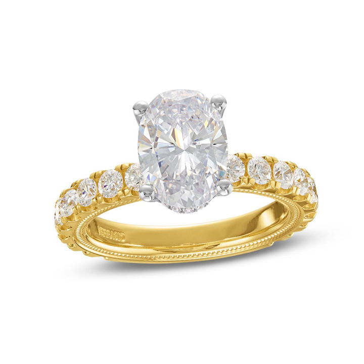 White And Yellow Gold 14K Verragio Tradition Hidden Halo Engagement Setting
