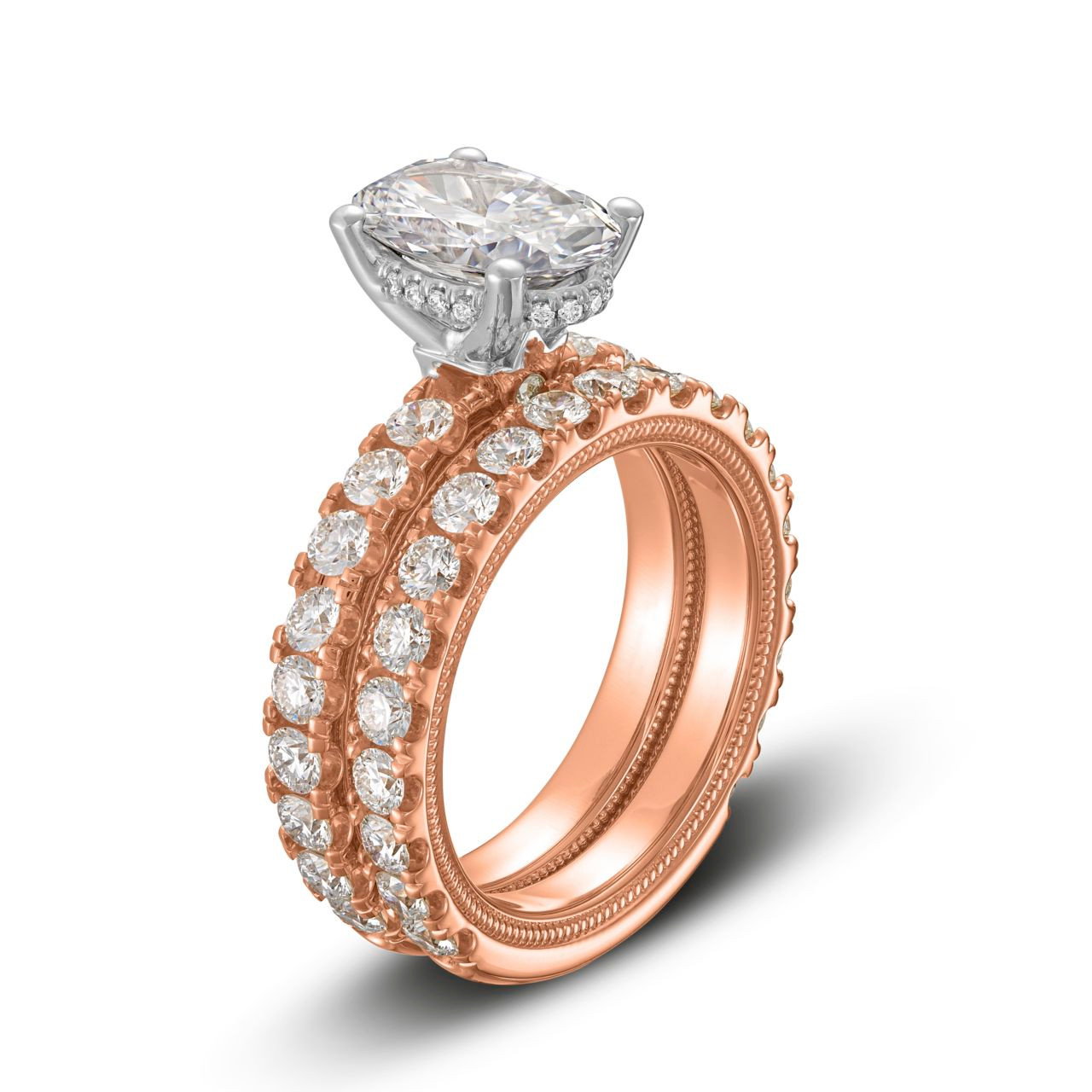 Verragio Tradition Hidden Halo Engagement Setting In Rose Gold/white Gold 14K 3