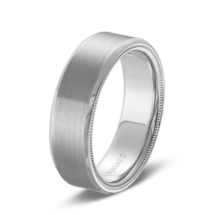 Verragio Matte 7mm Wedding Band In White Gold 14K