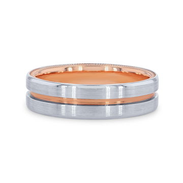 Verragio Two Tone Groove Wedding Band In White Gold 14K