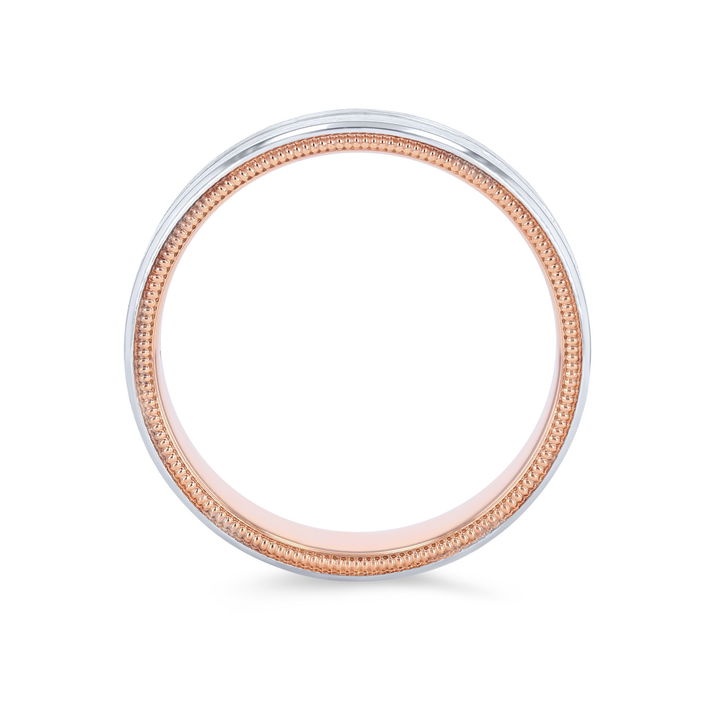 White Gold 14K Verragio Two-Tone Groove Wedding Band