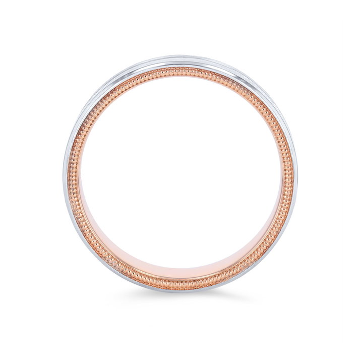 Verragio Two Tone Groove Wedding Band In White Gold 14K