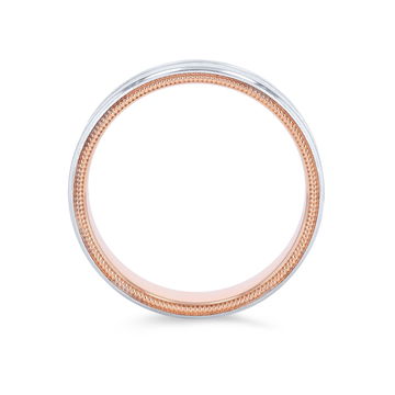 Verragio Two Tone Groove Wedding Band In White Gold 14K