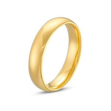 Low Dome Comfort Fit 5mm Wedding Band In Yellow Gold 10K
