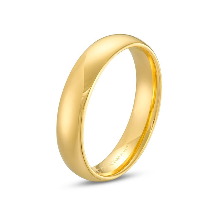 Low Dome Comfort Fit 5mm Wedding Band In Yellow Gold 10K